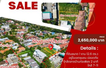 ขายที่ดิน 112.6 ตร.วาและ214ตร.วา เขตชุมชน ใกล้ตลาดบ้านท่อ ในเมืองเชียงใหม่